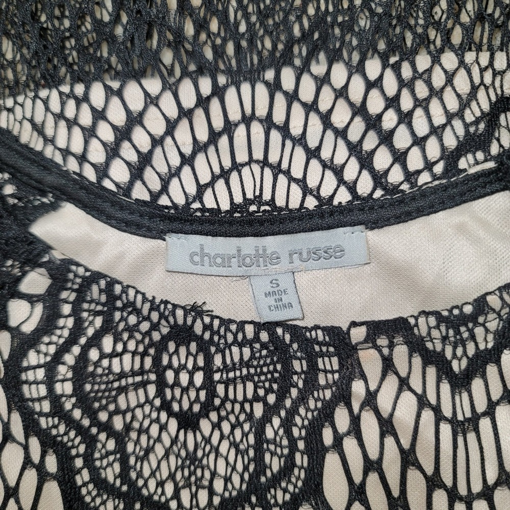 VTG Charlotte Russe Sz S Long Sleeve Eyelash Lace Crop Top Whimsigoth Witchy Y2K - Picture 5 of 7